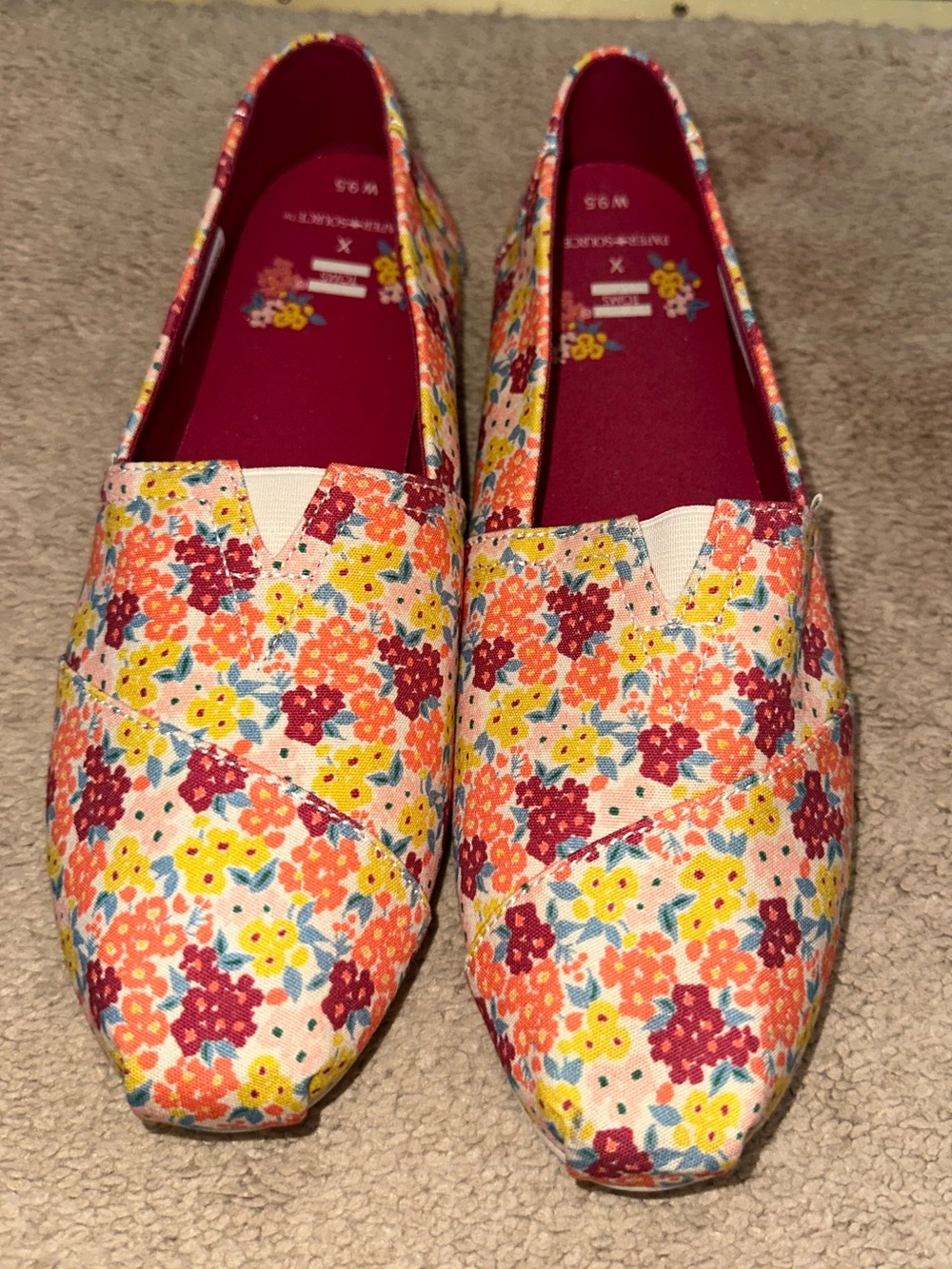 Toms x Paper Source Floral Slip-On Flats